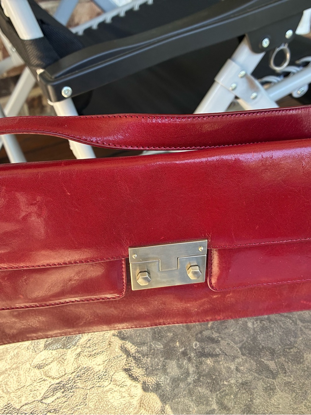 Hobo International Red Leather Shoulder Bag